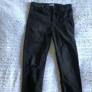 Forever 21 Black Ripped Jeans